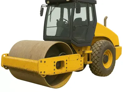 Road Roller Compactor Asphalt and Road Construction Machine 3D model