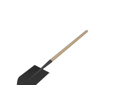 Shovel Low-poly 3D model 3