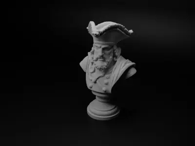 Spanish Conquistador Bust Chess 3D print model shop