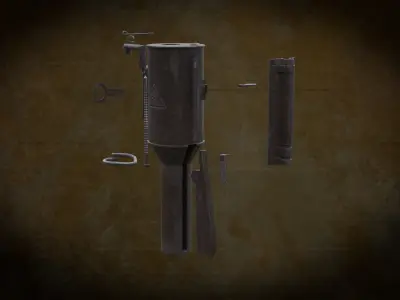 1917 Chemical Gas Grenade Low-poly 3D model