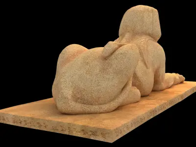 Ancient Egyptian Sphinx 4K Low-poly 3D model