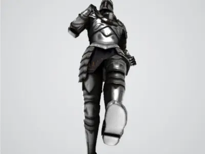 Pre Animated Running Soldier 3D model