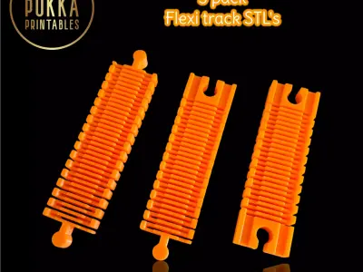 Flexible Wooden Train Track Connectors 3 Types 3D print model