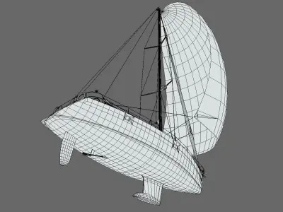 Sailboat - Yacht Low-poly 3D model