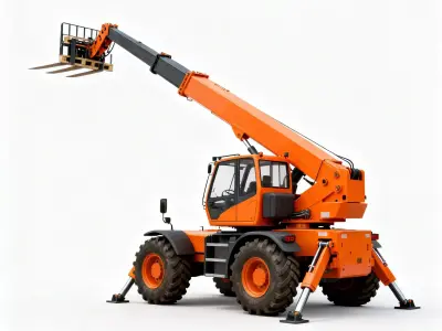 Modern Industrial Telescopic Handler 3D Model Low-poly 3D model