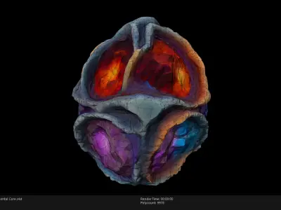 Low Poly Stylized Elemental Core Low-poly 3D model
