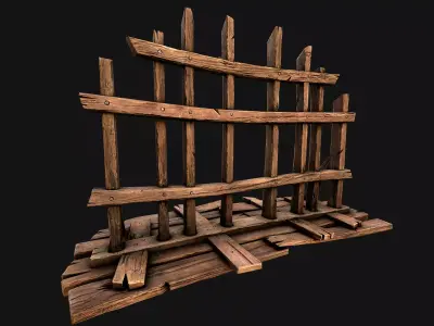 Medieval Wooden Crossbow Weapon Rack Armory Low-poly 3D model