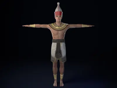 Pharaoh Rigged Low-poly 3D model