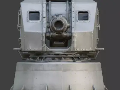 WWII Coastal Defense Battery  Model Low-poly 3D model