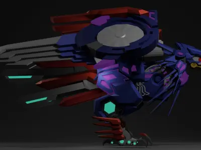 Eagle Robot Low-poly 3D model
