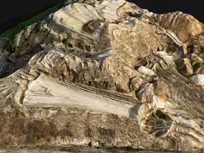 construction site terrain sand piles drone PBR photogrammetry Low-poly 3D model