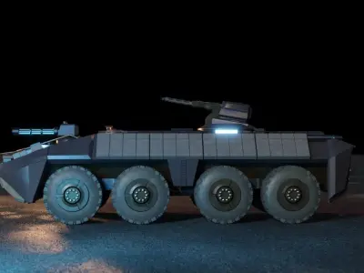 Sci-Fi Armored Personnel Carrier APC Tank 2080 3D model