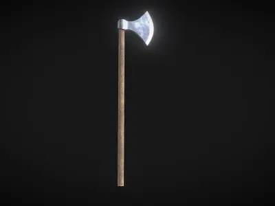 Danish Medieval Viking Two Handed Axe Low-poly 3D model