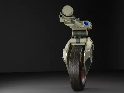 Sci Fi drone weaponized vehicle  made with  blender  3D model