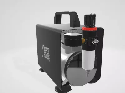 MEEDEN Airbrush Compressor for Model Painting Low-poly 3D model