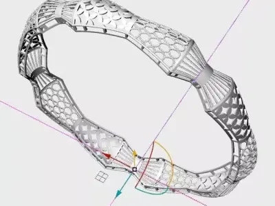 1228 Honeycomb and Blossom Bangle 3D print model
