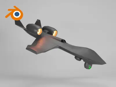 Unmanned combat aerial vehicle military gray drone UCAV 3D model