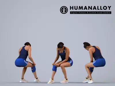 00534Helen001 - Adult Indian woman sitting during exercise in 3D model