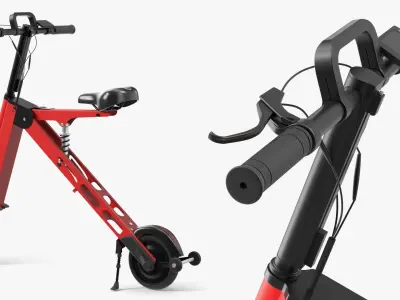  Foldable Mini E-Bike Red 