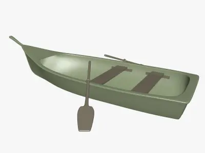 Small wooden boat 3D model by New0Art