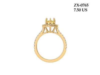 Pear Engagement Ring 3D print model