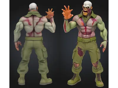 Zombie Fighter Military Gear Low-poly 3D model