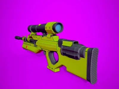 VC32 LOWPOLY fortnite sniper rifle Low-poly 3D model