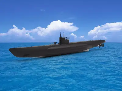 German submarine U-557 3D model