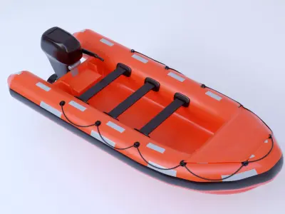 Inflatable rescue boat 3D model purchase