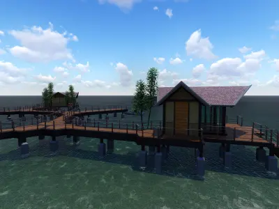 Hotel Beach 3D model get