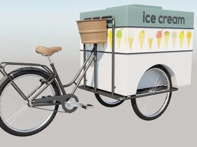 Traditional Three-wheeled Tricycle 3D model