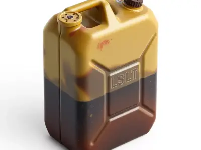 Worn Jerry Can Fuel Container Low-poly 3D model