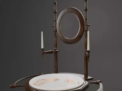 Victorian Wash Basin Wood Low-poly 3D model