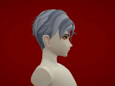 Anime Hair 5 Low-poly 3D model