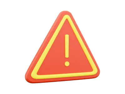 3D red warning sign icon 3D model