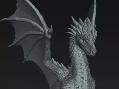 Dragon Albino Dragon Miniature STL High Detail Fantasy 3D print model