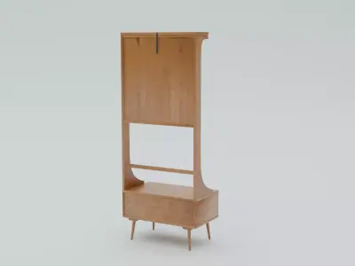 Wooden Rack Bookshelf Low-poly 3D model