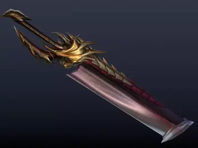Futuristic Sword Low-poly 3D model 27