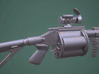 Grenade Launcher Weapon Low-poly 3D model
