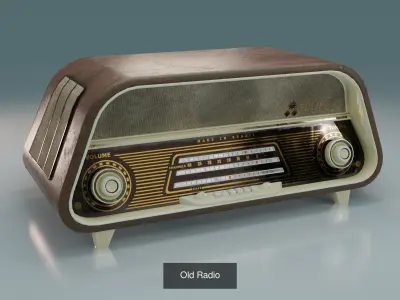 Old electronics including TV Fan Telephone and Radio 3D Model Pack