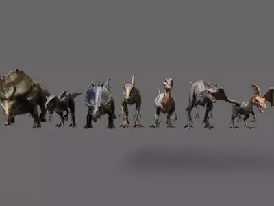 Dinosaurs Pack 3 Low-poly 3D model