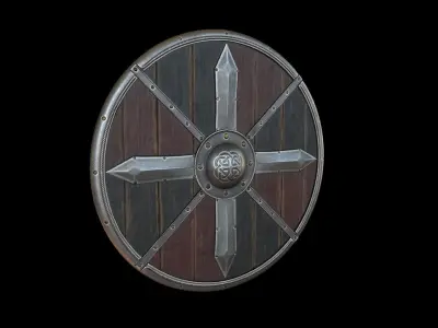 Shield medieval v4 Low-poly 3D model