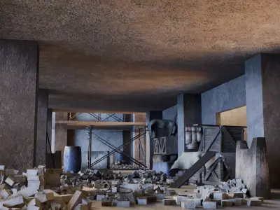 Abandoned Construction Site - Environment 01 Free low-poly 3D model