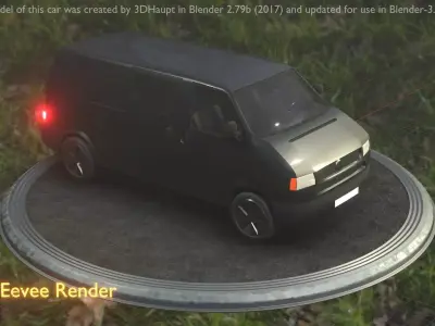City Car 3 Commercial Transporter Type-C Black  Low-poly 3D model