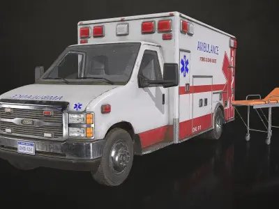 Ambulance Type 3 - V3 Low-poly 3D model