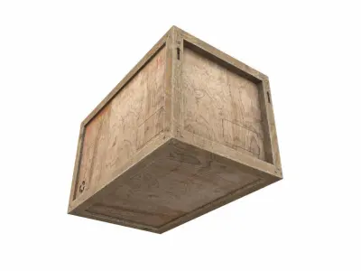Old Wooden Cargo Crate 5 PBR Low-poly 3D model