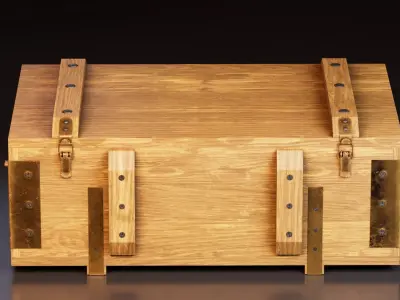 Wooden Storage Chest 3D model