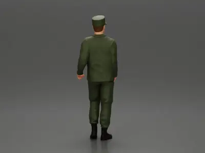 Harry Morgan leaning on the truck talking in the MASH series 3D print model