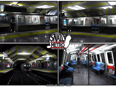 Snail Metro - Low Poly Metro Underground Station Low-poly 3D model