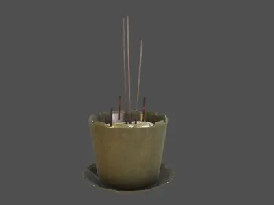 Incense Pot Low-poly 3D model